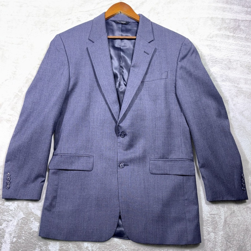 Jos. A. Bank Reserve Sport Coat Mens 43L Wool & Cashmere Navy Plaid Blazer